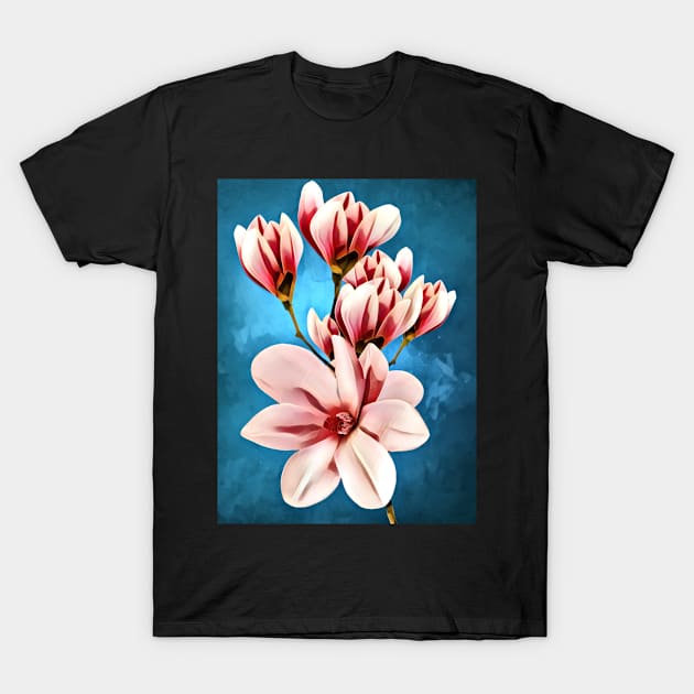 Pink Magnolia Flowers T-Shirt by PhotoArts